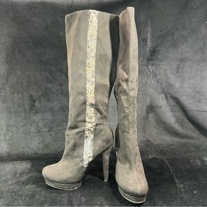 Tall Boots Sequins Platform High Heel Jennifer Lopez JLO *READ-SOME WEAR* Sz 9.5